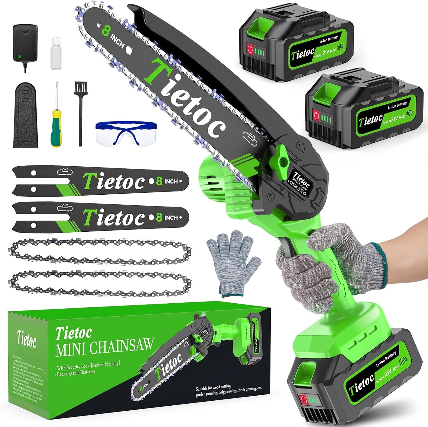 6-Inch Mini Cordless Electric Chainsaw – Battery Powered Handheld Chainsaw