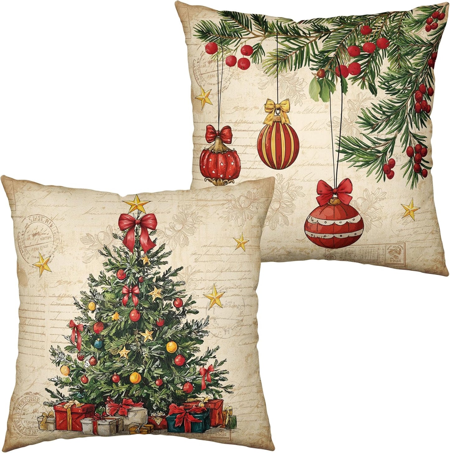 Christmas Snowman Pillow Covers Set of 2 – Red Winter Throw Pillow Covers