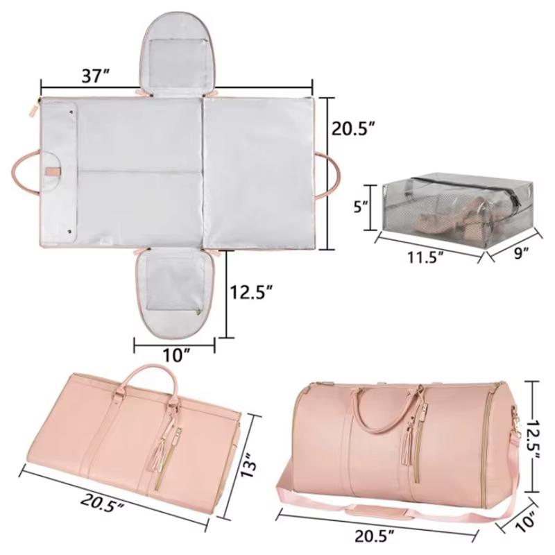 All-in-One Women’s Travel Duffle – Foldable Fitness, Weekend & Carry-On Organizer Bag