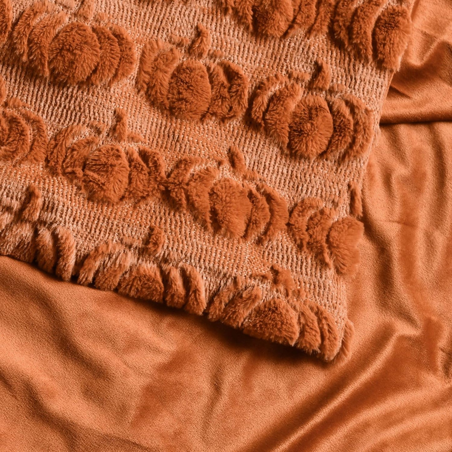 Fall Pumpkin Faux Fur Throw Blanket | Soft Plush Cozy Blanket