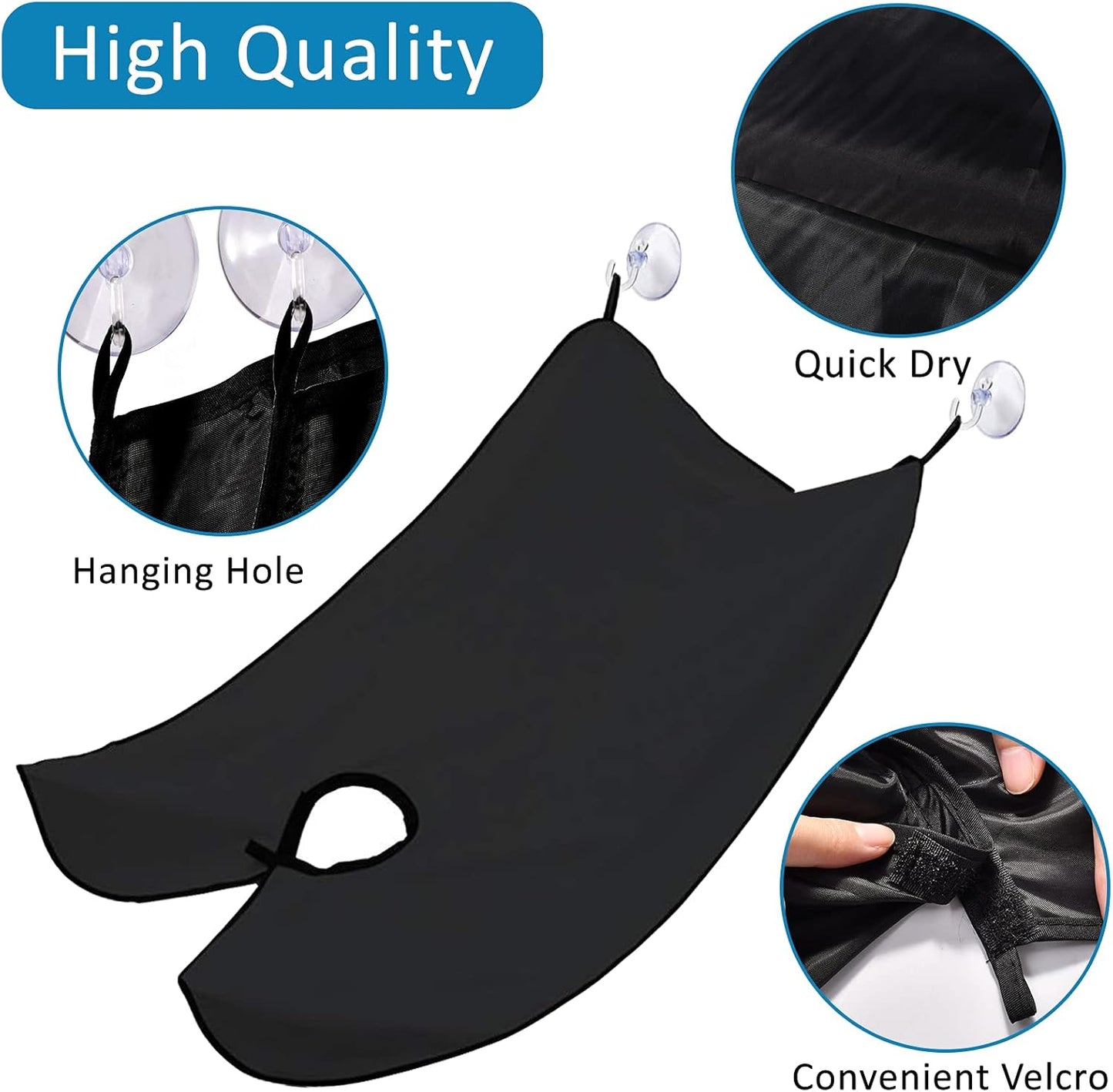 Beard Bib Apron for Men – Beard Trimming Catcher with Suction Cups, Waterproof Shaving Cape for Mess-Free Grooming