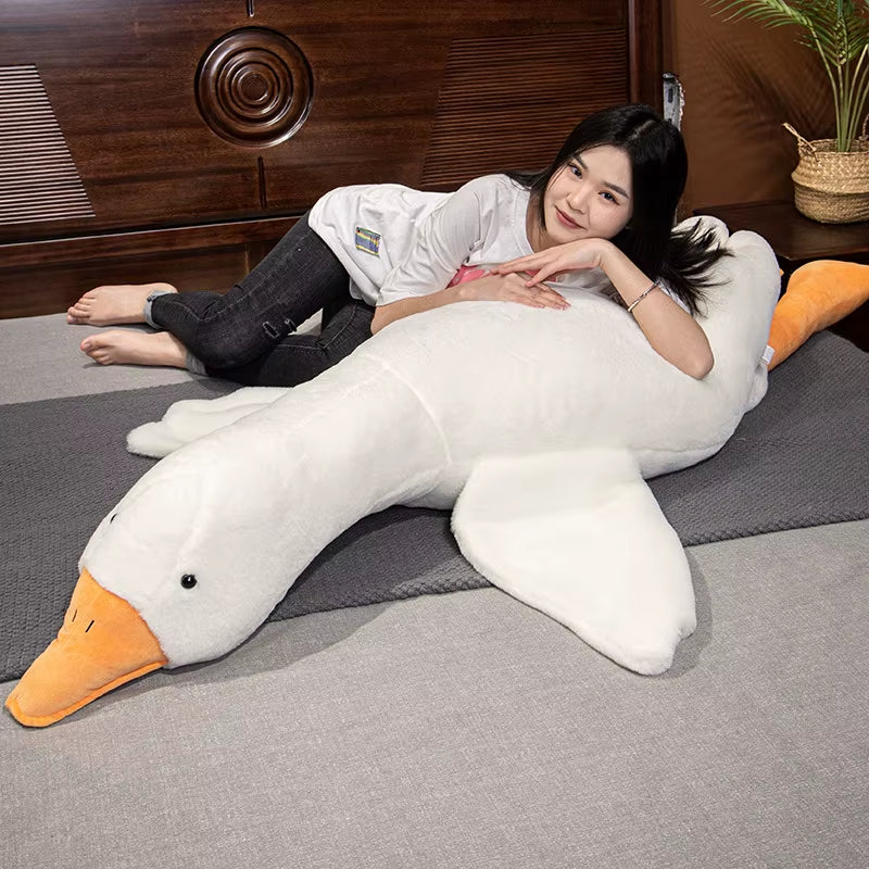 Giant Goose Plush Pillow – Super Soft 160cm White Duck Stuffed Toy