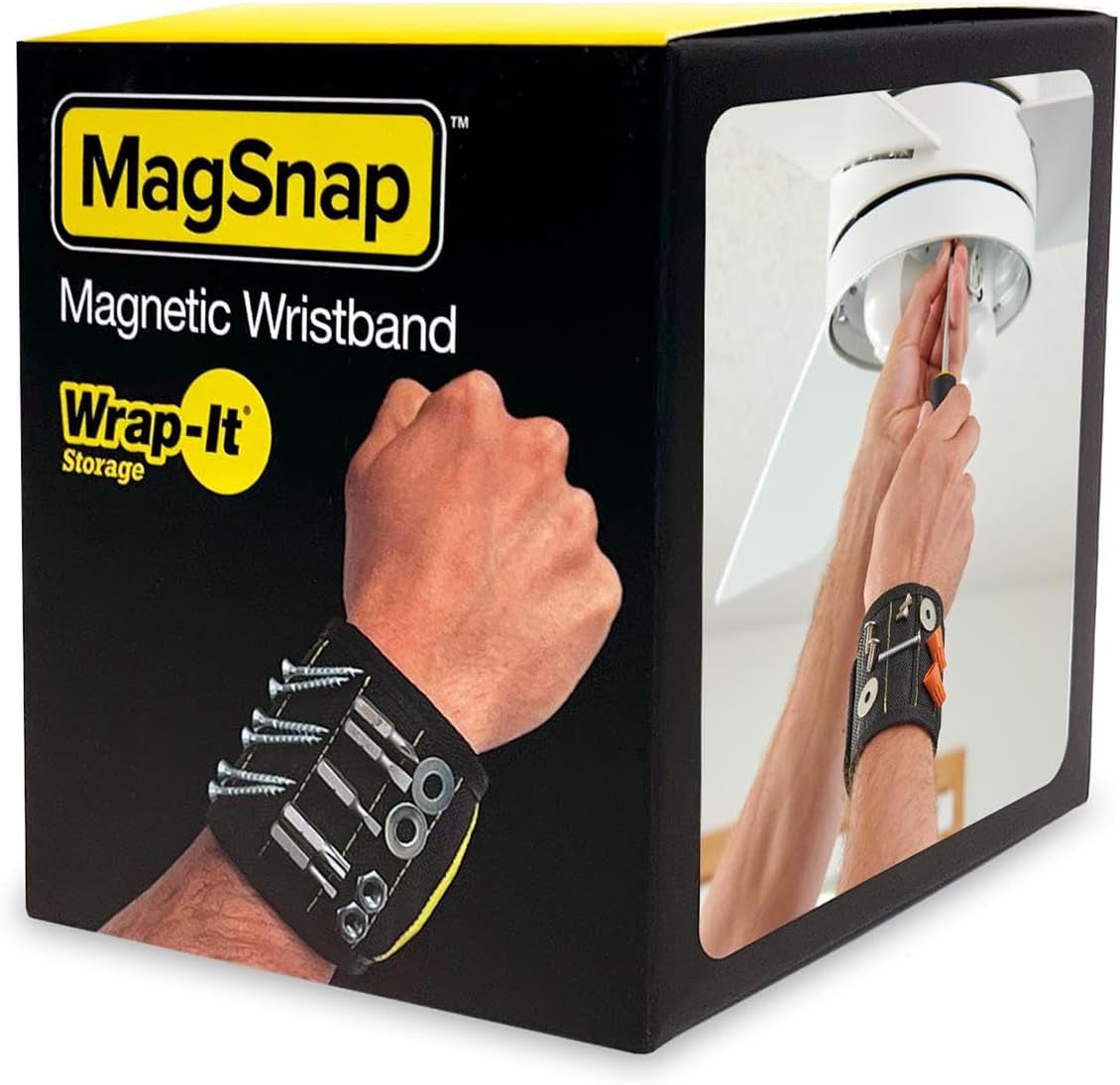 Magsnap Magnetic Wristband – Heavy Duty Wrist Magnet Tool Holder for Screws, Nails and Small Tools – Adjustable Tool Belt Accessory