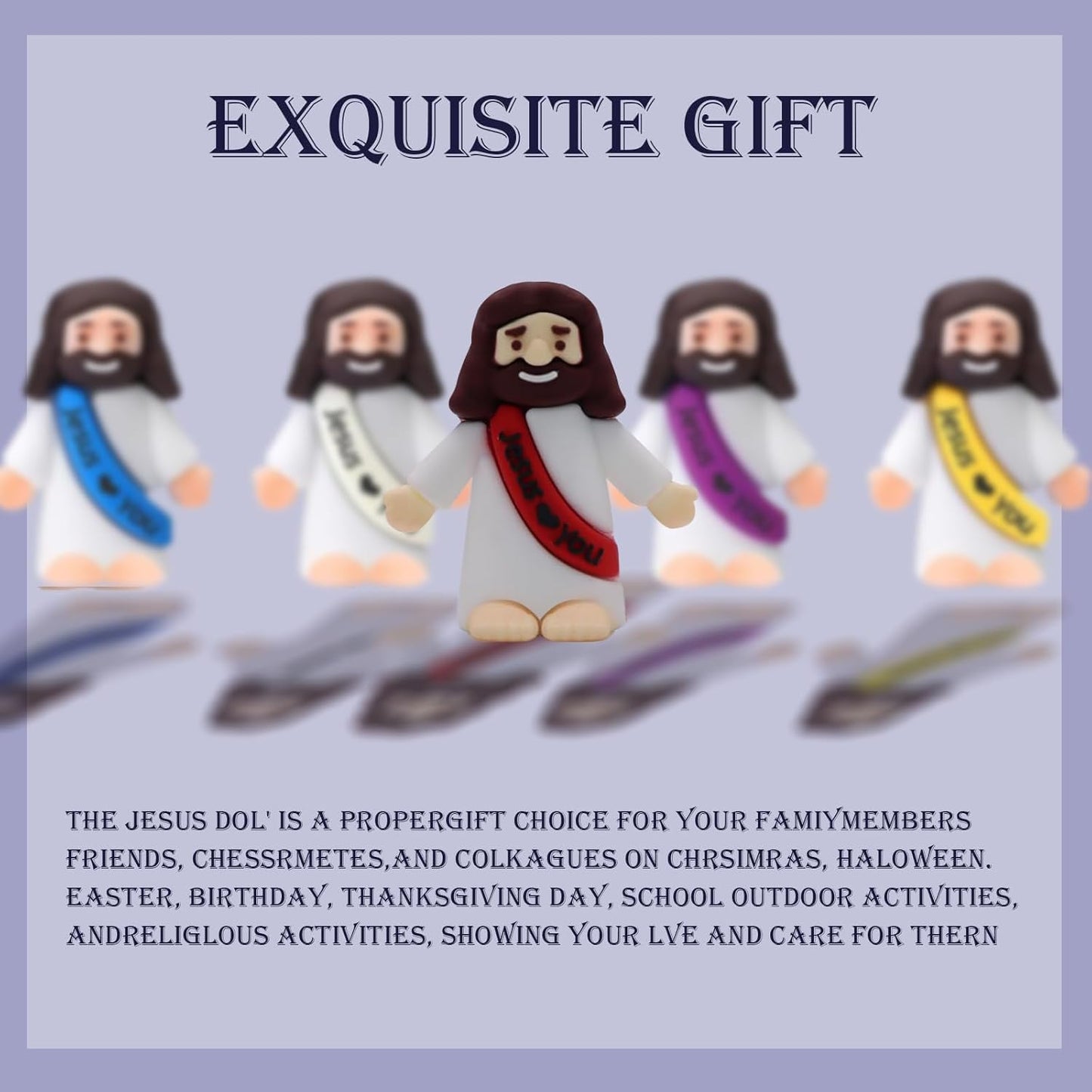 Mini Jesus Figurines Bulk – Multicolor Little Jesus Figures for Easter Egg Stuffers, Religious Hide and Seek Toys, Christian Party Favors