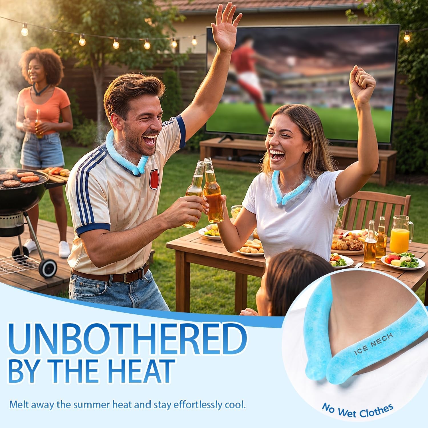 Cooling Neck Wrap – Reusable Wearable Ice Neck Cooling Tube with Quick-Freeze Gel