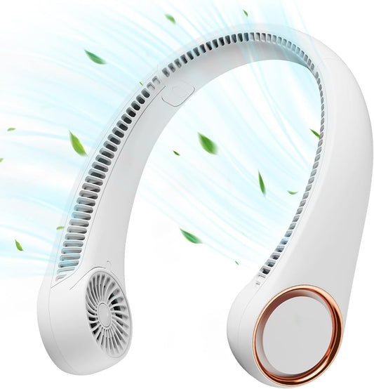 Portable Neck Fan – Rechargeable Hands-Free Wearable Fan with 360° Cooling