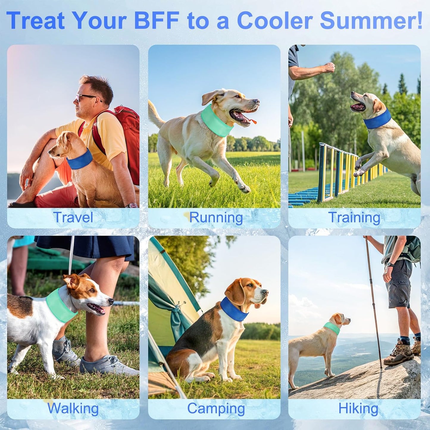 2-Pack Dog Cooling Bandanas – Instant Cooling Ice Neck Wraps