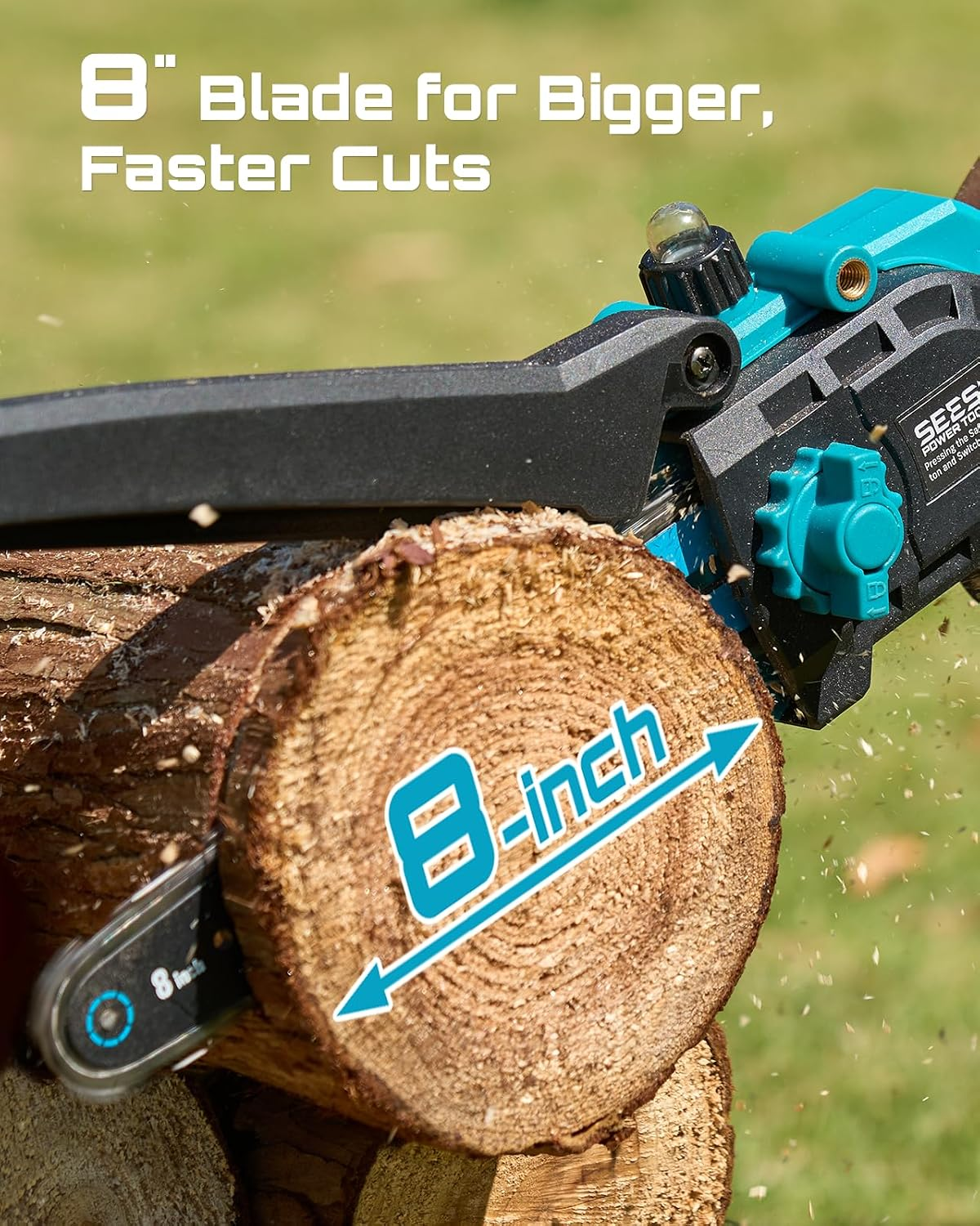 2-in-1 Cordless Pole Saw and Mini Chainsaw – 6-Inch Battery Powered Tree Trimmer with Extension Pole