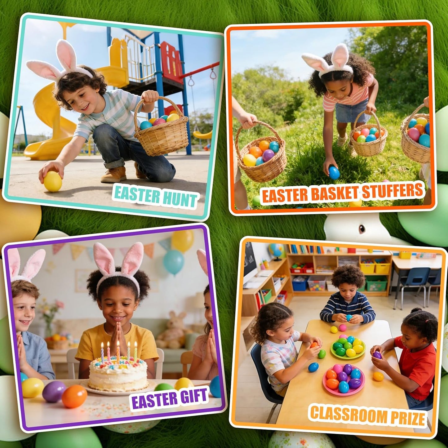 🐣 1000-2000PCS 2.3" Fillable Plastic Easter Eggs – Bright Colorful Bulk Eggs for Easter Hunt & Party Favors