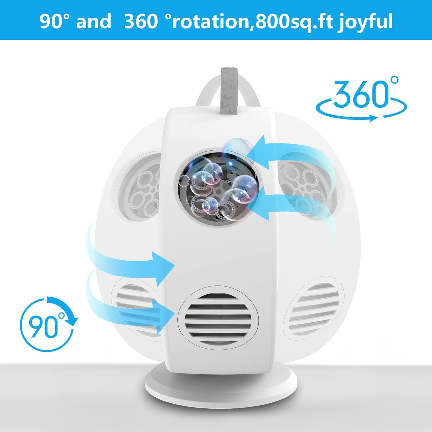 Rechargeable Bubble Machine for Kids & Toddlers – 90°/360° Rotatable Electric Bubble Blower, Easter Gifts & Outdoor Party Bubble Maker Toy for Boys & Girls Ages 3–8