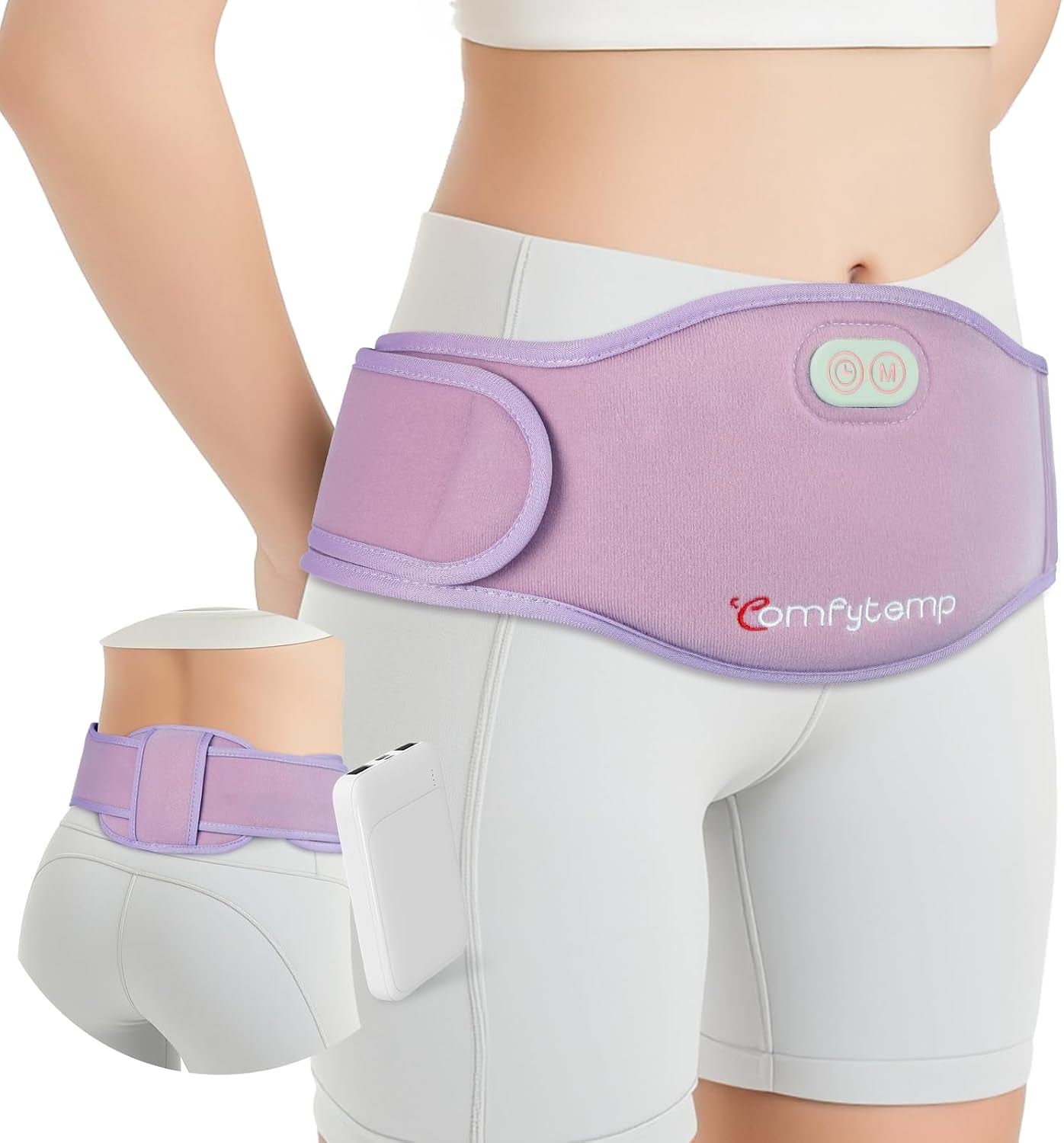 Cordless Wearable Heating Pad for Belly & Back – Dual-Zone Rechargeable Heating Belt