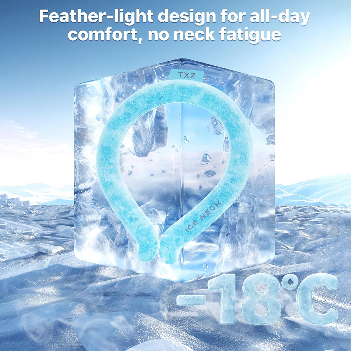 Cooling Neck Wrap – Reusable Wearable Ice Neck Cooling Tube with Quick-Freeze Gel