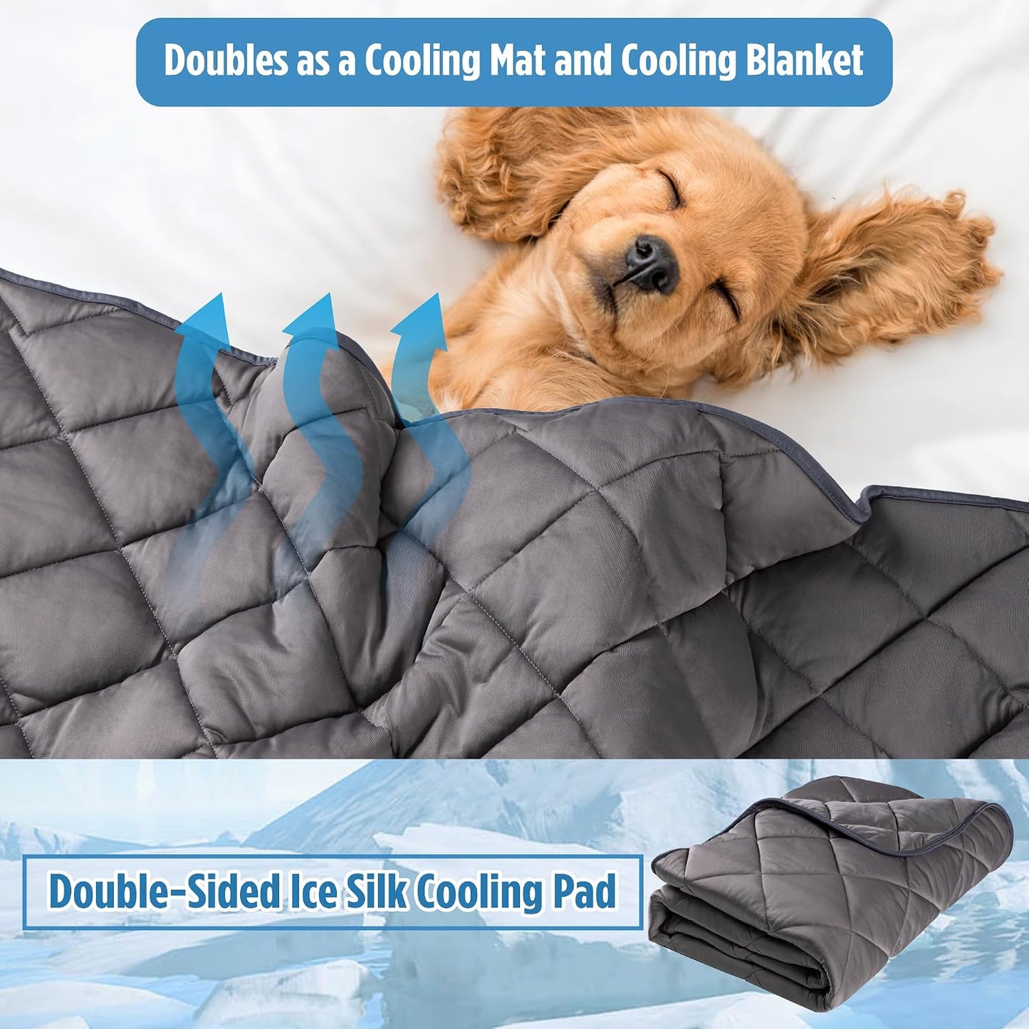 Large Dog Cooling Mat – 40" x 55" Breathable Ice Silk Cooling Pad for Dogs and Cats