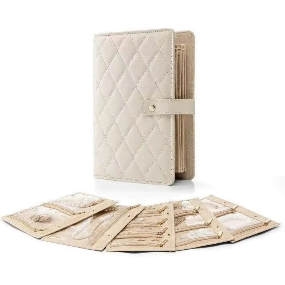 Jewelry Storage Box, Storage Bag, Convenient Jewelry Storage Book Ring Binder, Transparent Zipper Velvet Jewelry Bag, Travel Ess