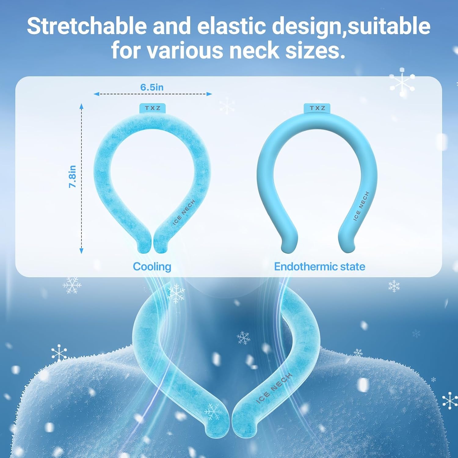 Cooling Neck Wrap – Reusable Wearable Ice Neck Cooling Tube with Quick-Freeze Gel