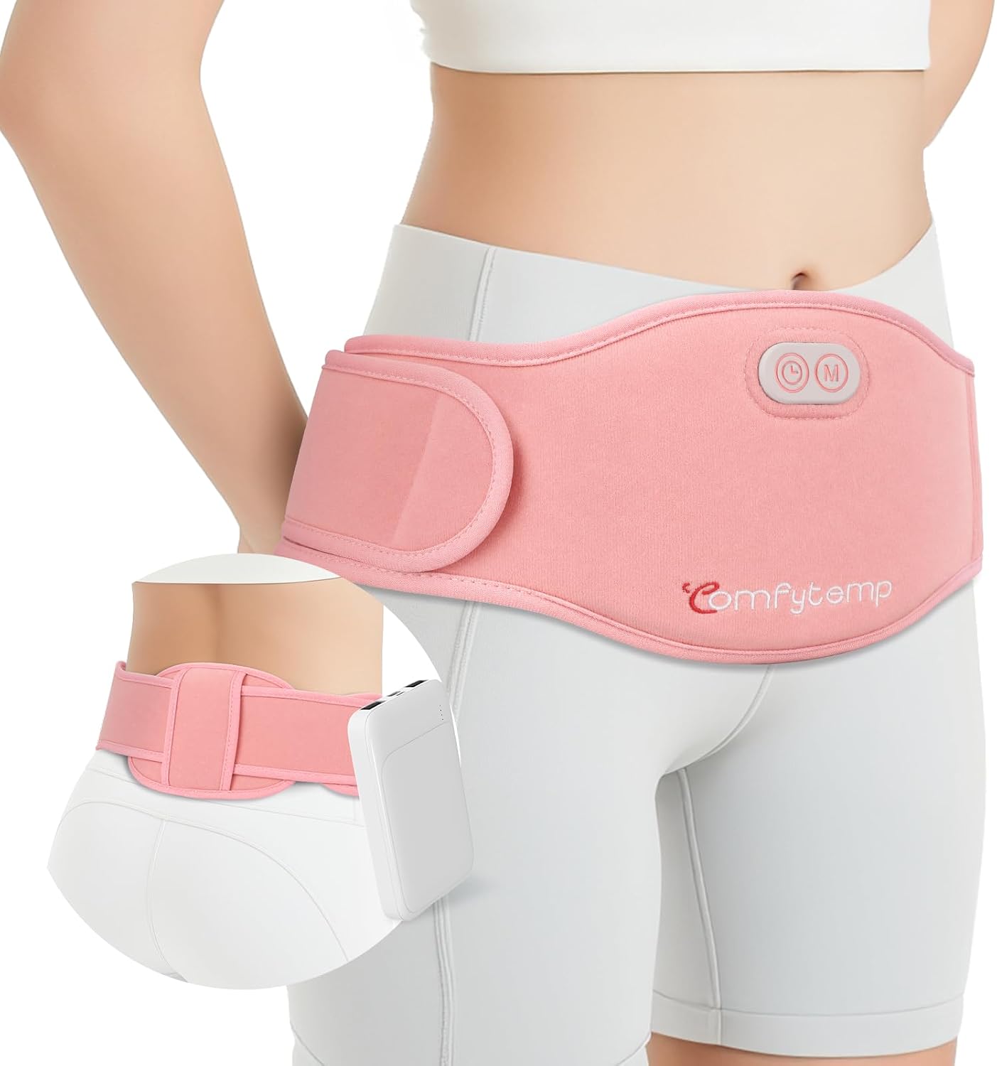 Cordless Wearable Heating Pad for Belly & Back – Dual-Zone Rechargeable Heating Belt