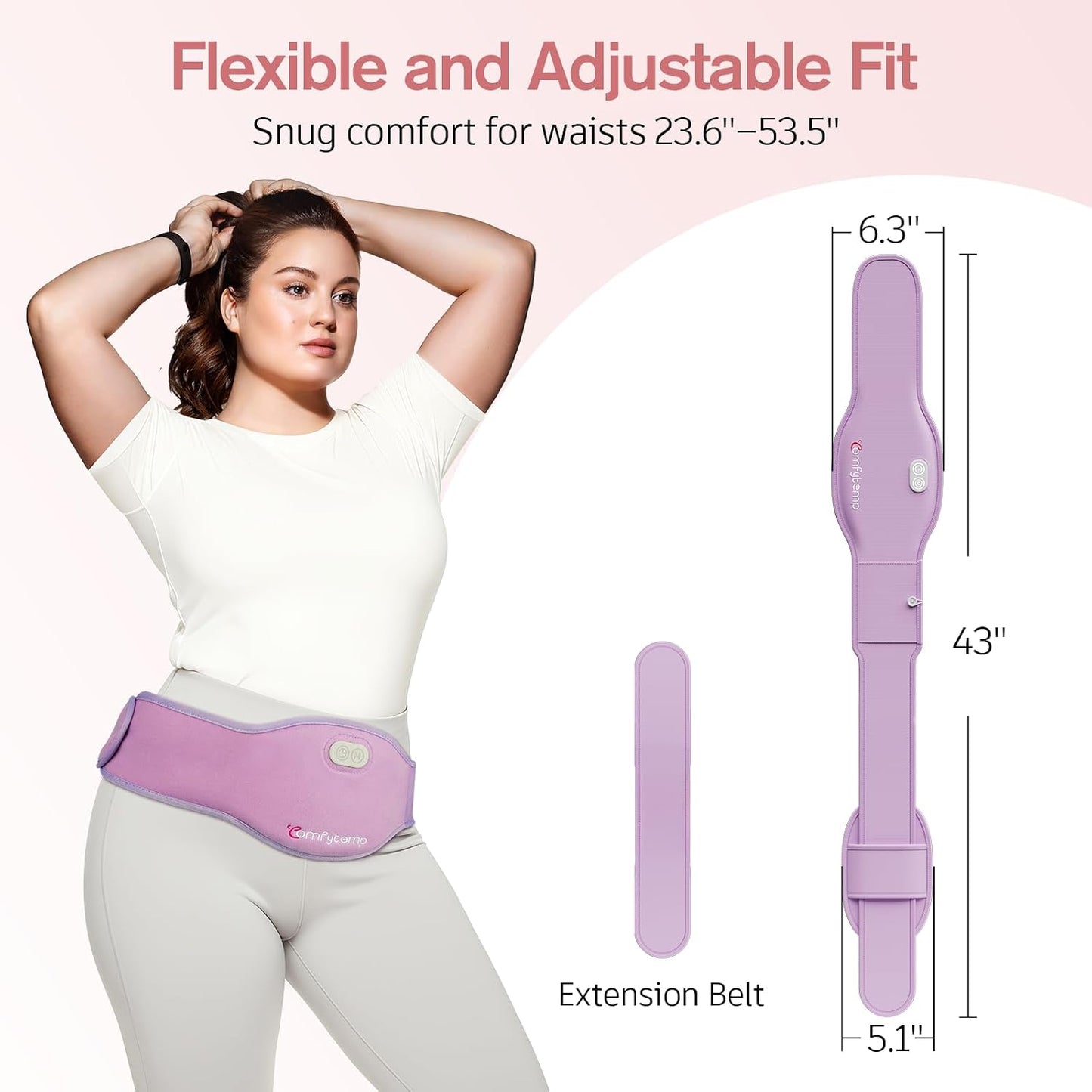 Cordless Wearable Heating Pad for Belly & Back – Dual-Zone Rechargeable Heating Belt