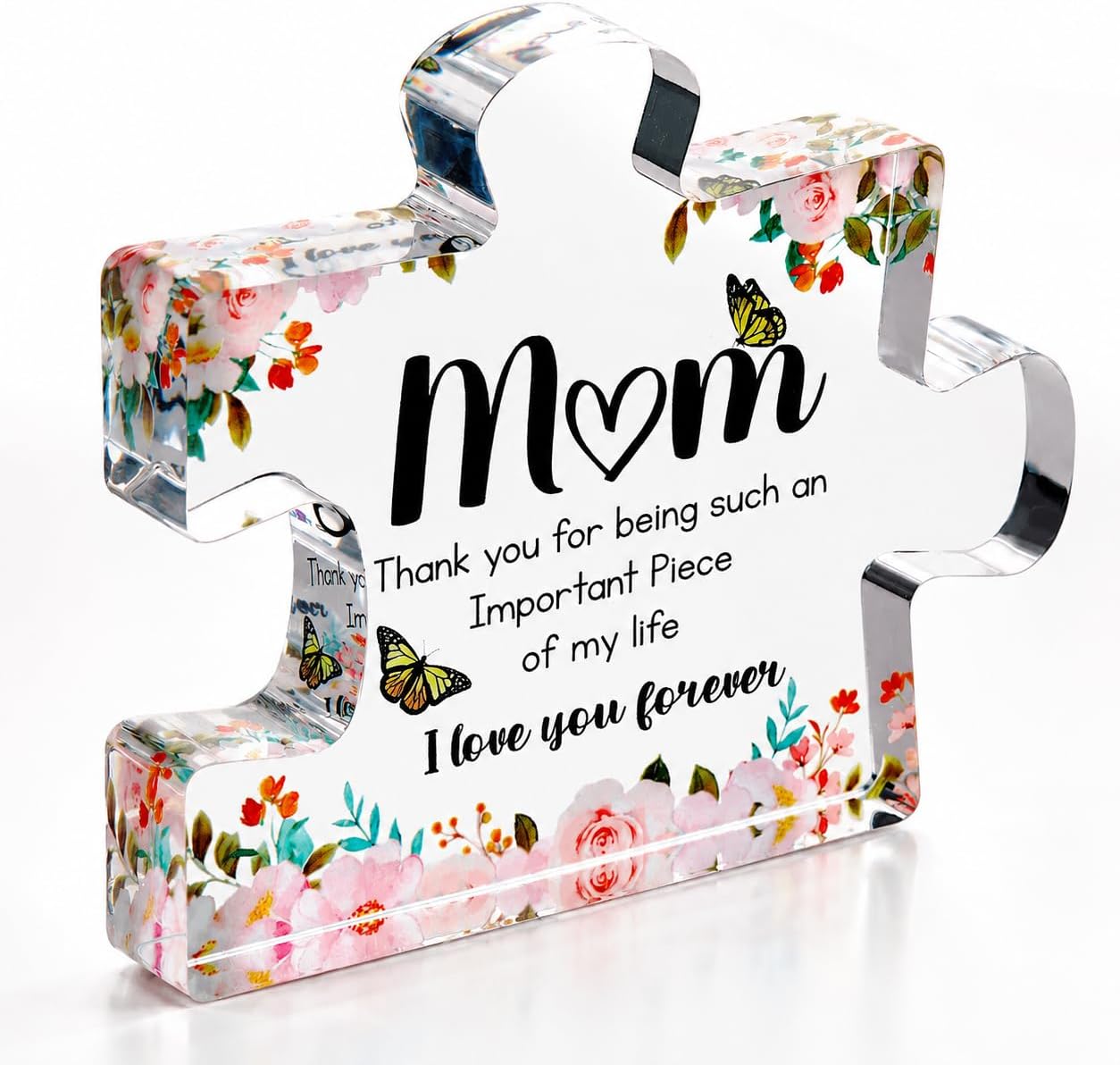 Acrylic Puzzle Paperweight Gift for Family – “I Love You” Appreciation Block, Romantic Gift for Husband, Wife, Boyfriend or Girlfriend – Birthday, Anniversary, Valentine’s Day