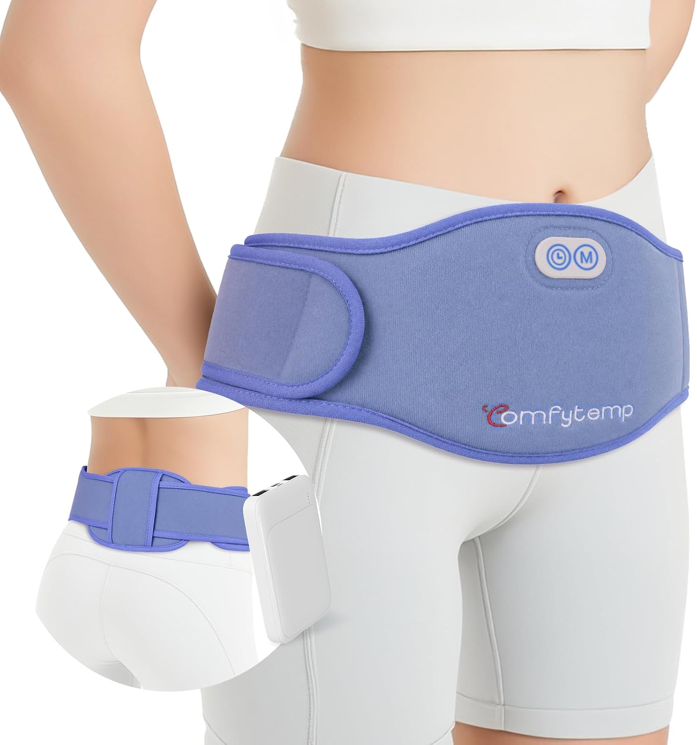 Cordless Wearable Heating Pad for Belly & Back – Dual-Zone Rechargeable Heating Belt