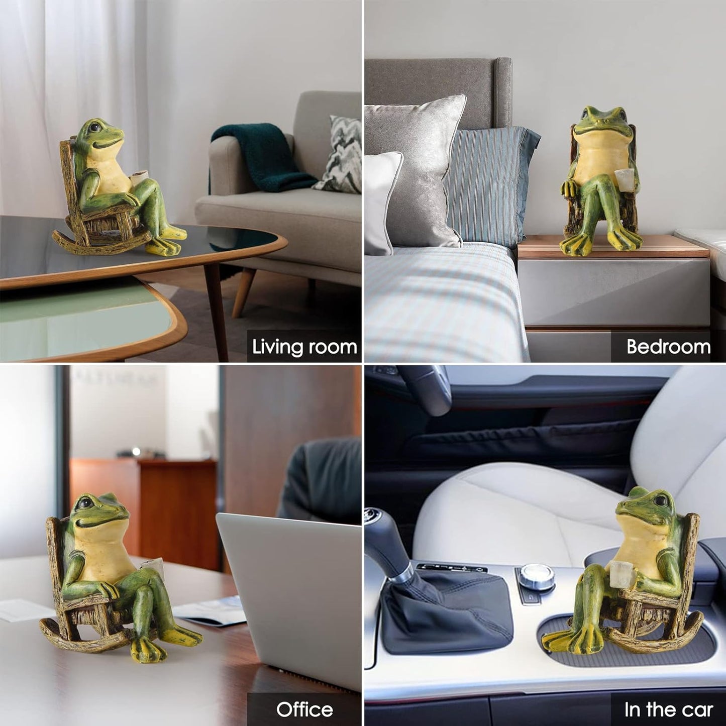 Solar Lighted Frog Garden Statue – Miniature Fairy Garden Decor, Outdoor Patio & Lawn Ornament, Unique Easter & Housewarming Gift