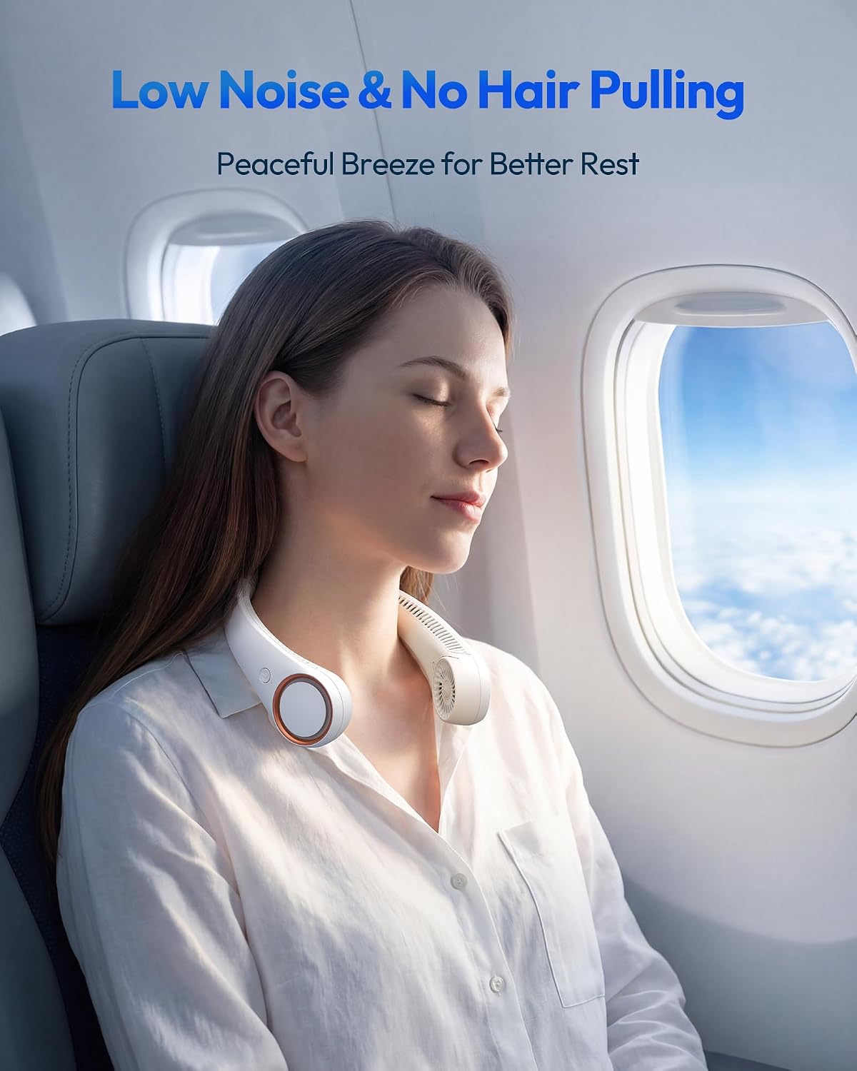 Portable Neck Fan – Rechargeable Hands-Free Wearable Fan with 360° Cooling