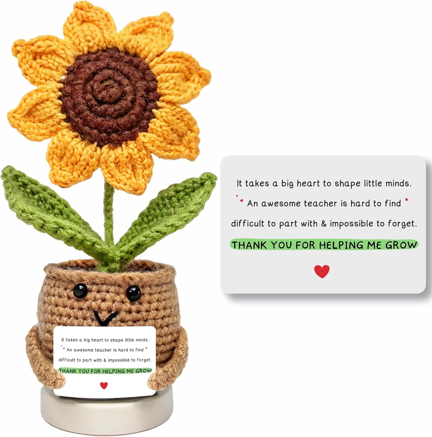 Handmade Crochet Sunflower for Mom – Mother’s Day & Birthday Gifts for Moms from Daughter or Son | Positive Inspirational Plush Flower Keepsake