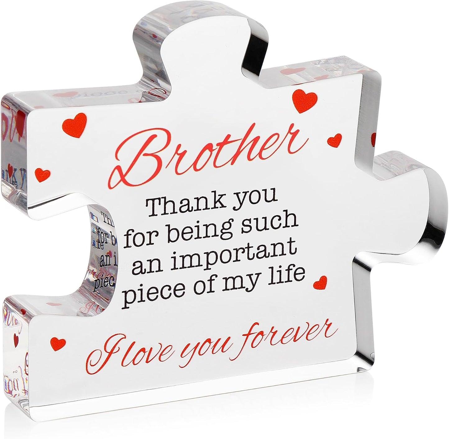 Acrylic Puzzle Paperweight Gift for Family – “I Love You” Appreciation Block, Romantic Gift for Husband, Wife, Boyfriend or Girlfriend – Birthday, Anniversary, Valentine’s Day