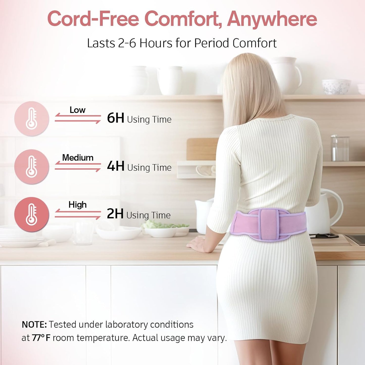 Cordless Wearable Heating Pad for Belly & Back – Dual-Zone Rechargeable Heating Belt