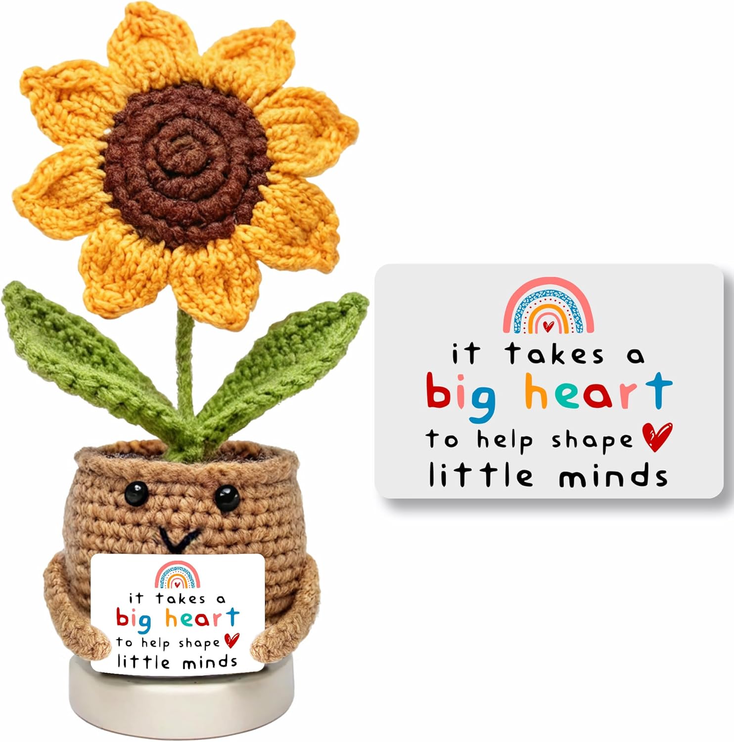 Handmade Crochet Sunflower for Mom – Mother’s Day & Birthday Gifts for Moms from Daughter or Son | Positive Inspirational Plush Flower Keepsake
