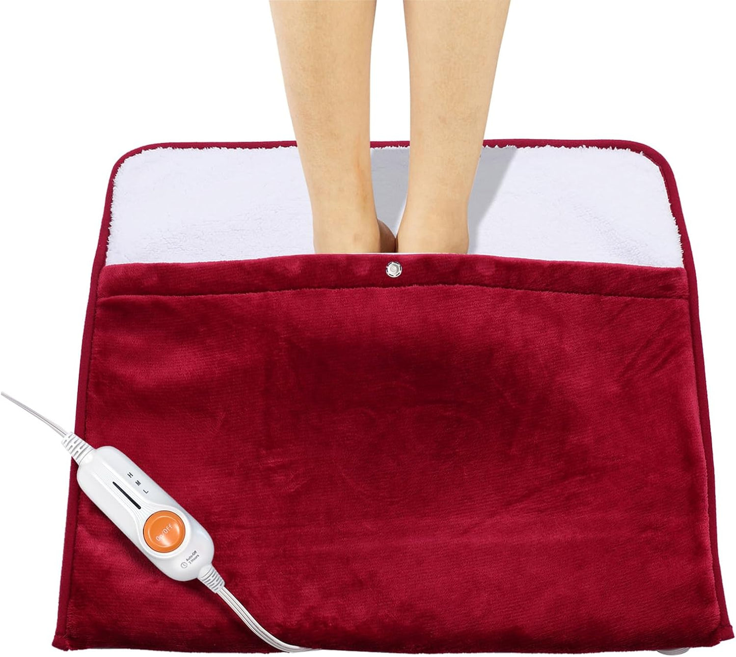 Electric Heated Foot Warmer – 22 x 20 Inch Soft Sherpa Foot Heating Pad