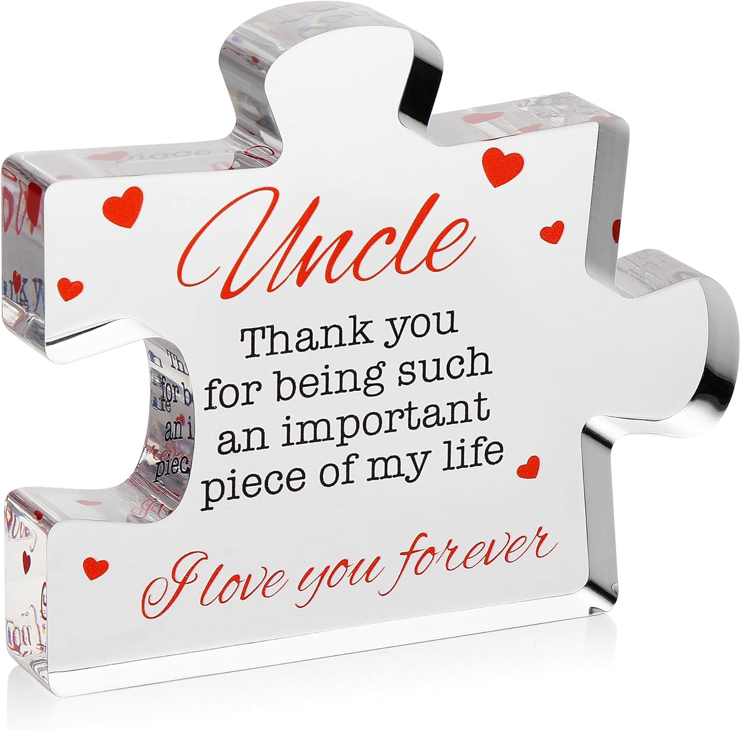 Acrylic Puzzle Paperweight Gift for Family – “I Love You” Appreciation Block, Romantic Gift for Husband, Wife, Boyfriend or Girlfriend – Birthday, Anniversary, Valentine’s Day
