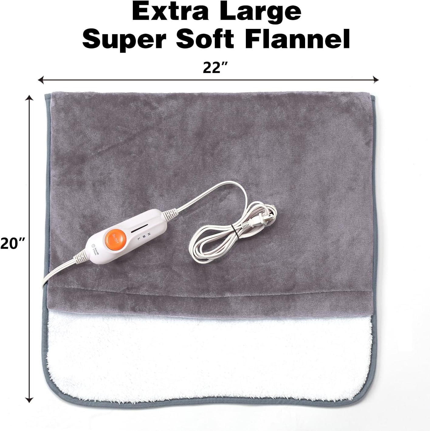 Electric Heated Foot Warmer – 22 x 20 Inch Soft Sherpa Foot Heating Pad