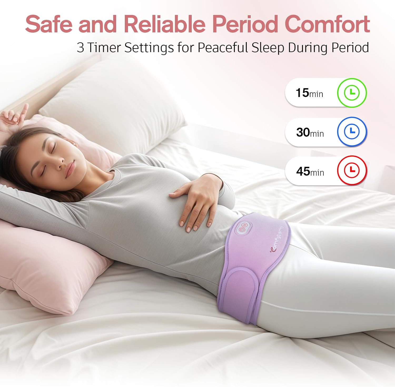 Cordless Wearable Heating Pad for Belly & Back – Dual-Zone Rechargeable Heating Belt