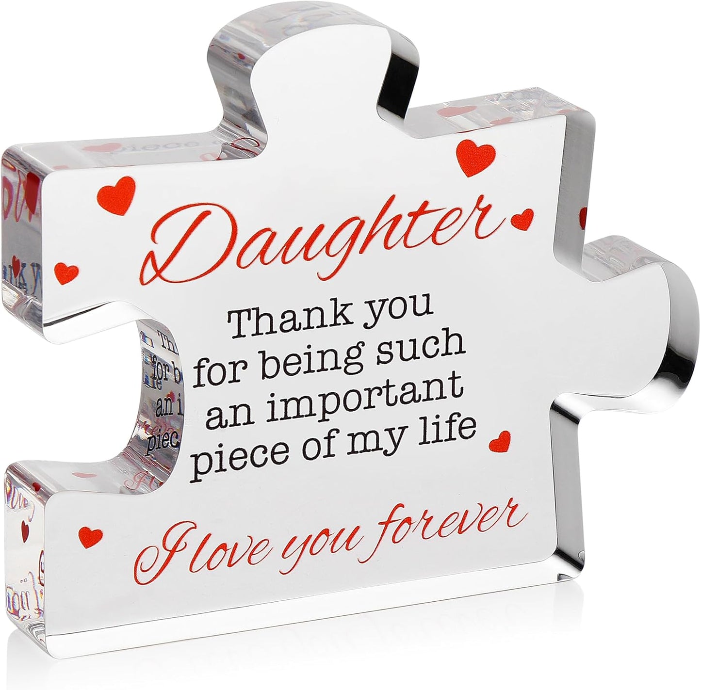 Acrylic Puzzle Paperweight Gift for Family – “I Love You” Appreciation Block, Romantic Gift for Husband, Wife, Boyfriend or Girlfriend – Birthday, Anniversary, Valentine’s Day