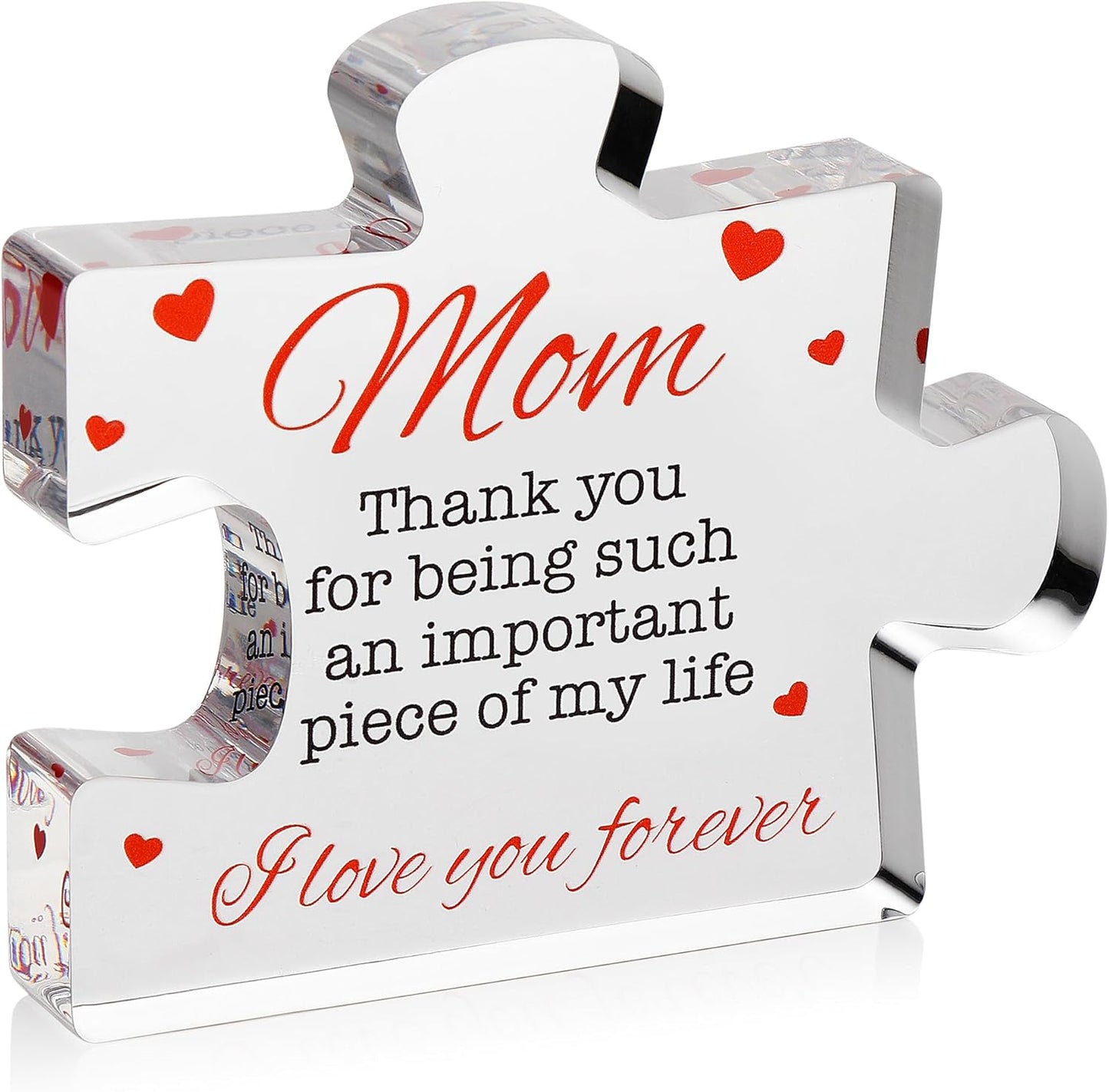 Acrylic Puzzle Paperweight Gift for Family – “I Love You” Appreciation Block, Romantic Gift for Husband, Wife, Boyfriend or Girlfriend – Birthday, Anniversary, Valentine’s Day