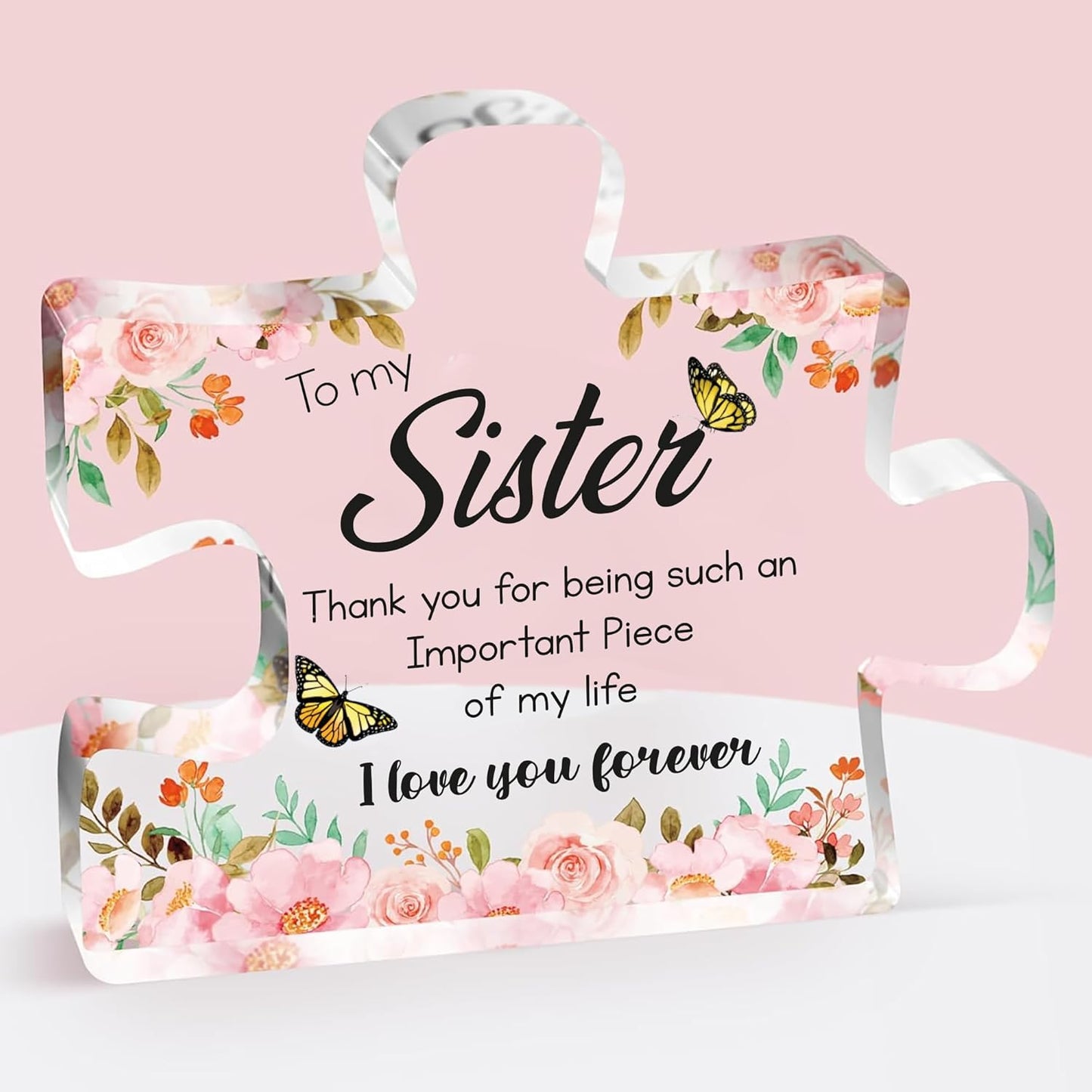Acrylic Puzzle Paperweight Gift for Family – “I Love You” Appreciation Block, Romantic Gift for Husband, Wife, Boyfriend or Girlfriend – Birthday, Anniversary, Valentine’s Day