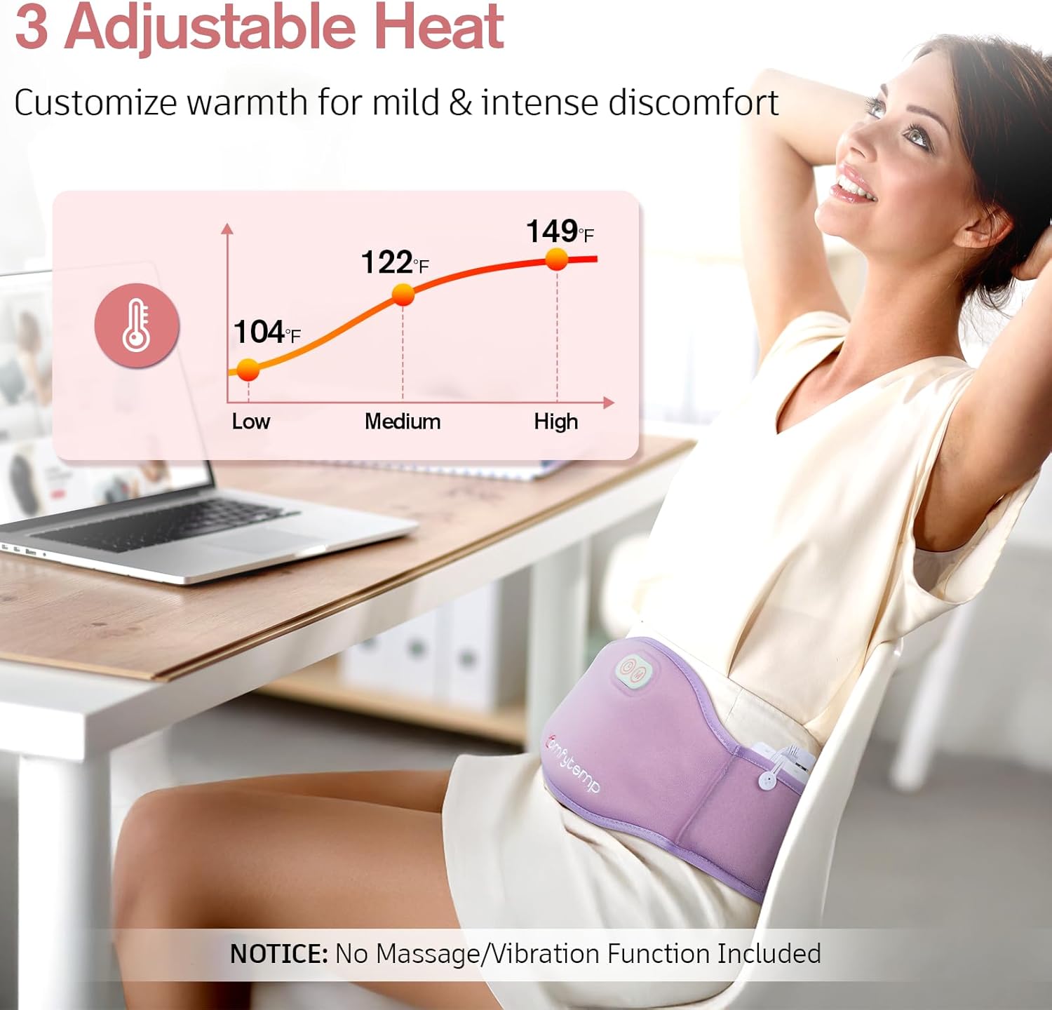 Cordless Wearable Heating Pad for Belly & Back – Dual-Zone Rechargeable Heating Belt