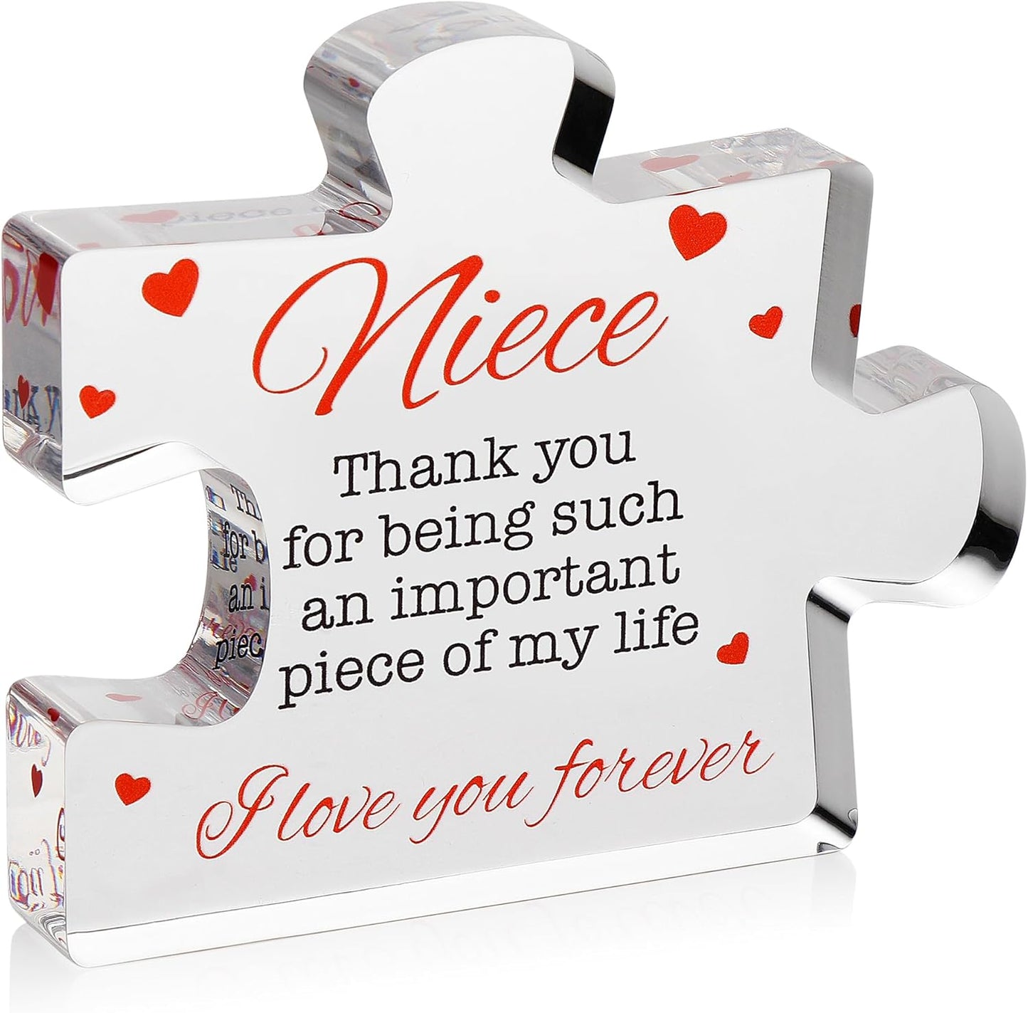 Acrylic Puzzle Paperweight Gift for Family – “I Love You” Appreciation Block, Romantic Gift for Husband, Wife, Boyfriend or Girlfriend – Birthday, Anniversary, Valentine’s Day