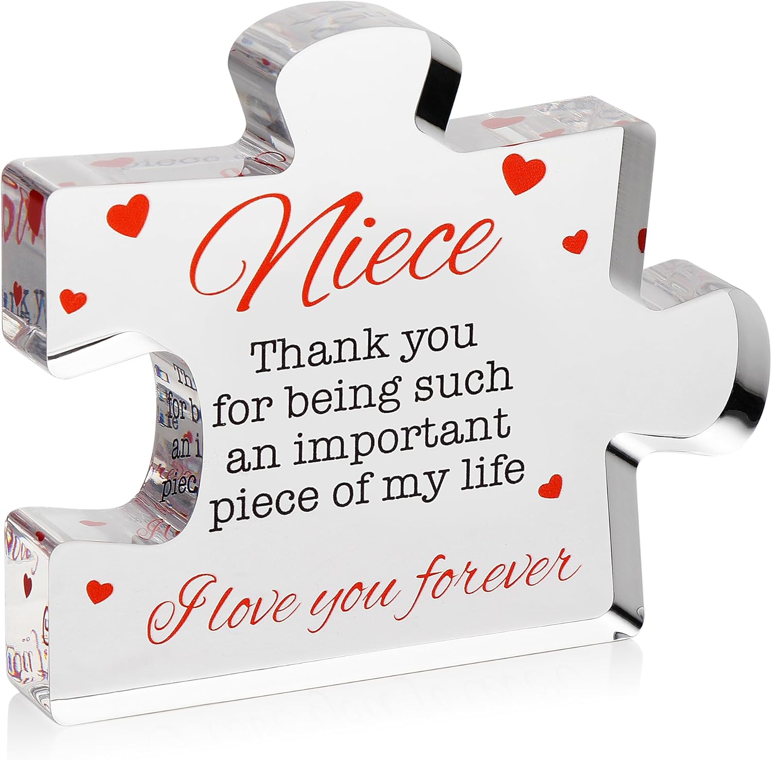 Acrylic Puzzle Paperweight Gift for Family – “I Love You” Appreciation Block, Romantic Gift for Husband, Wife, Boyfriend or Girlfriend – Birthday, Anniversary, Valentine’s Day
