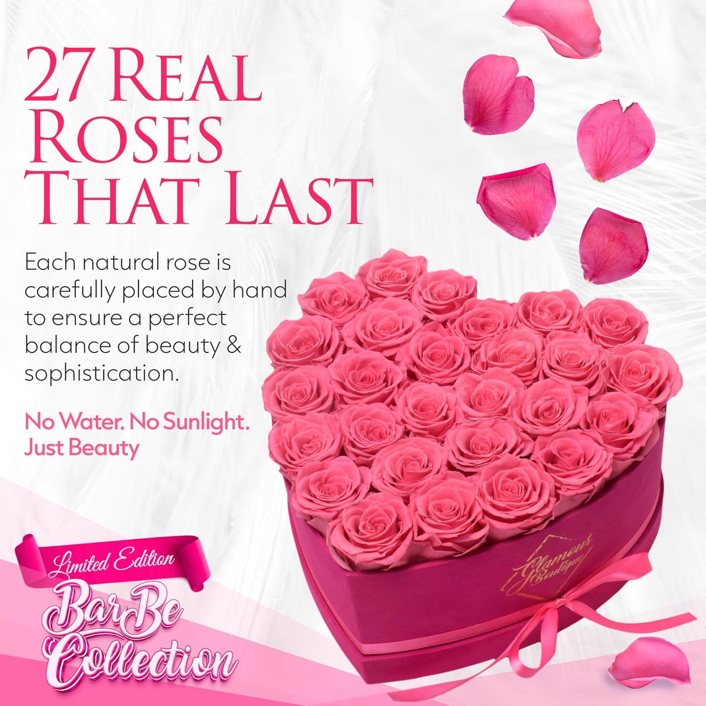 Forever Preserved Rose Heart Box – 27 Eternal Roses