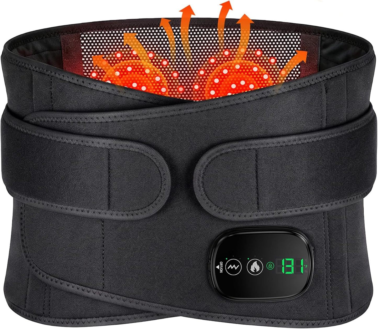 Cordless Heating Pad for Back & Waist – Rechargeable Heating Belt with Heat & Vibration