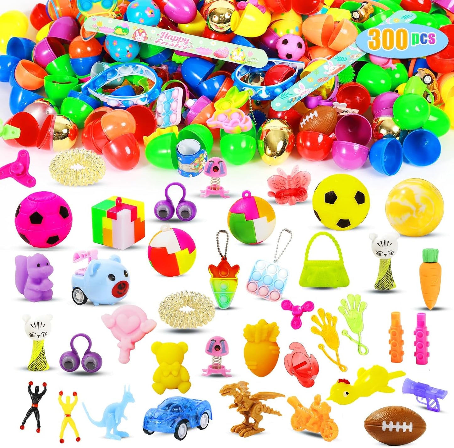 Prefilled Easter Eggs with Toys Inside – Bulk Surprise Eggs for Easter Egg Hunts, Easter Basket Stuffers, Classroom Prizes & Party Favors