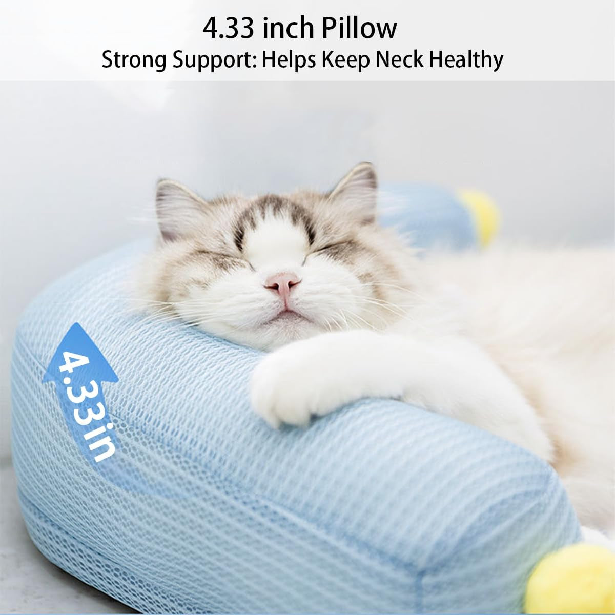 All-Season Cooling Cat Bed – Ice Fabric Pet Bed with Cushioned Pillow