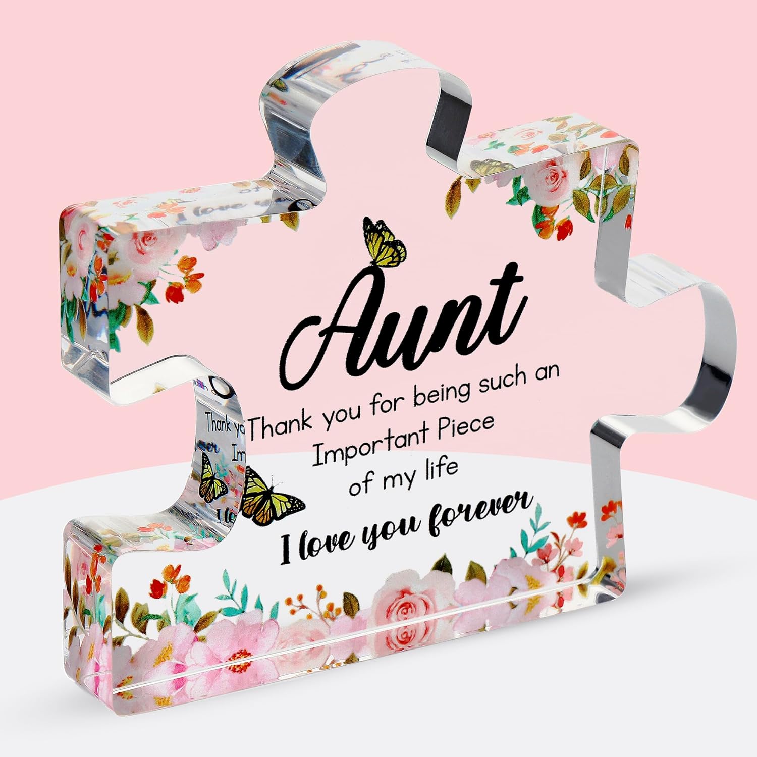 Acrylic Puzzle Paperweight Gift for Family – “I Love You” Appreciation Block, Romantic Gift for Husband, Wife, Boyfriend or Girlfriend – Birthday, Anniversary, Valentine’s Day
