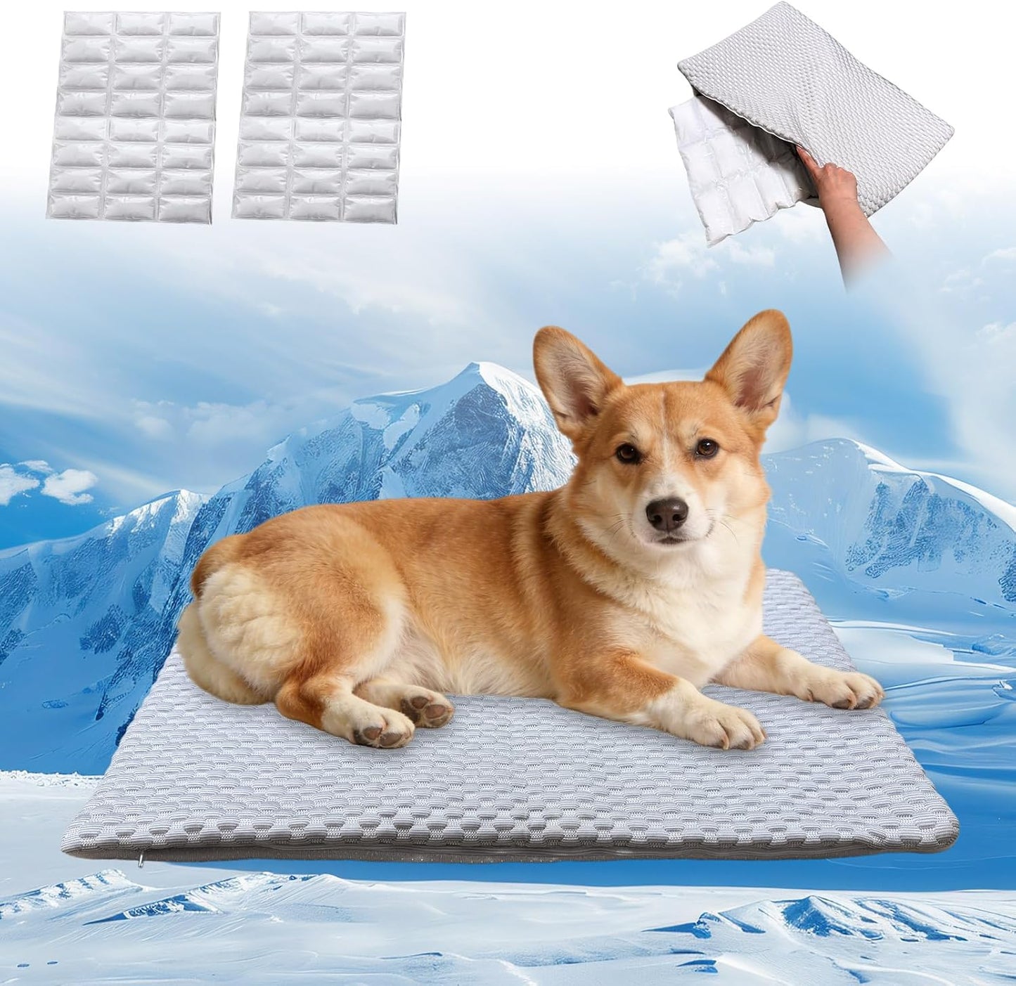 2-in-1 Self-Cooling Pet Mat for Cats & Small Dogs – Waterproof Cooling Pad