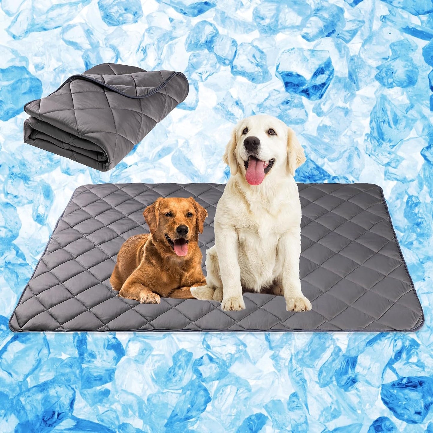 Large Dog Cooling Mat – 40" x 55" Breathable Ice Silk Cooling Pad for Dogs and Cats