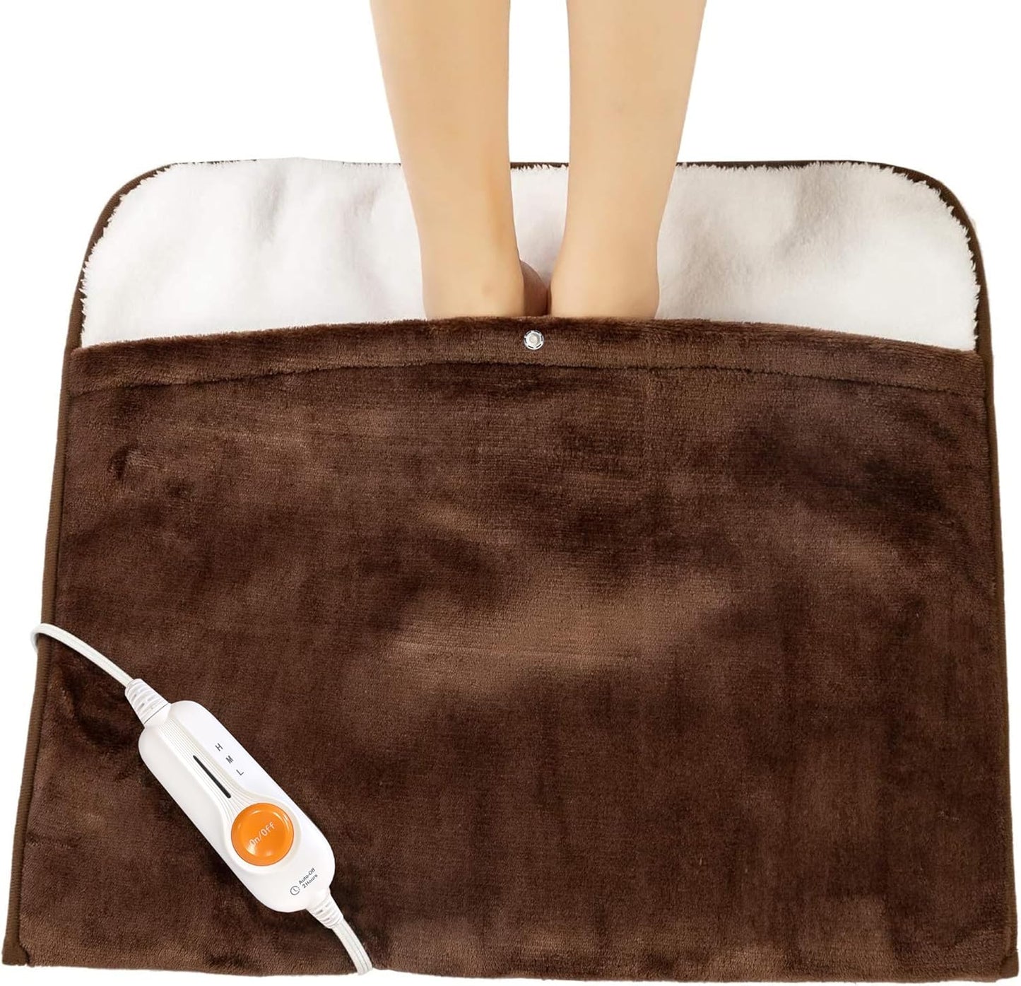 Electric Heated Foot Warmer – 22 x 20 Inch Soft Sherpa Foot Heating Pad
