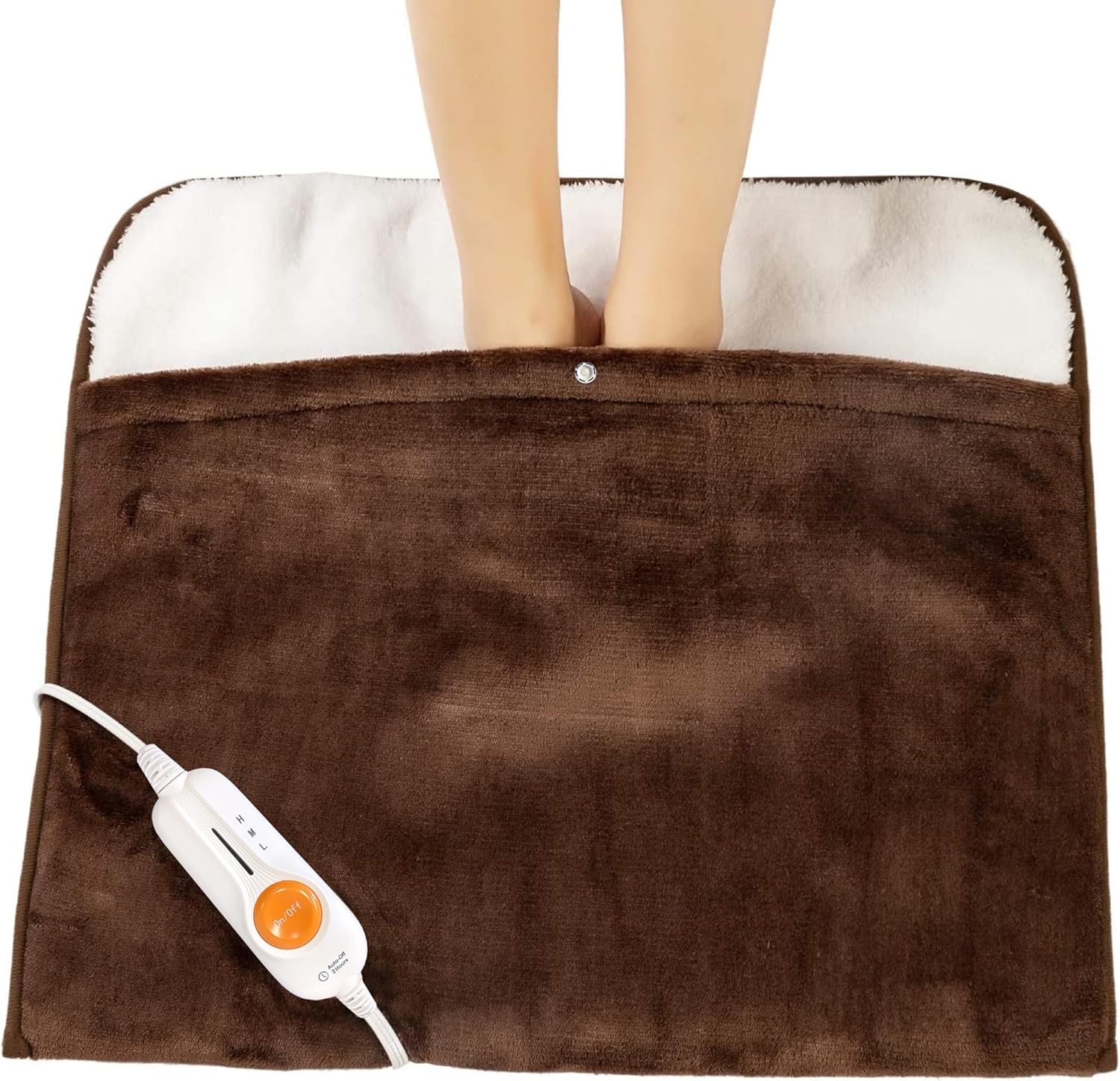 Electric Heated Foot Warmer – 22 x 20 Inch Soft Sherpa Foot Heating Pad