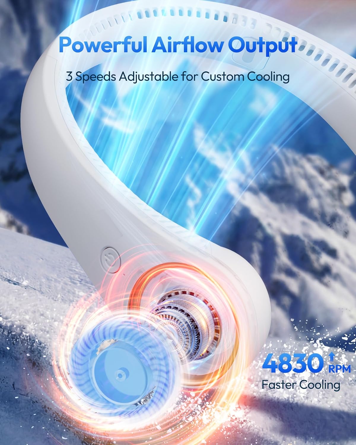 Portable Neck Fan – Rechargeable Hands-Free Wearable Fan with 360° Cooling