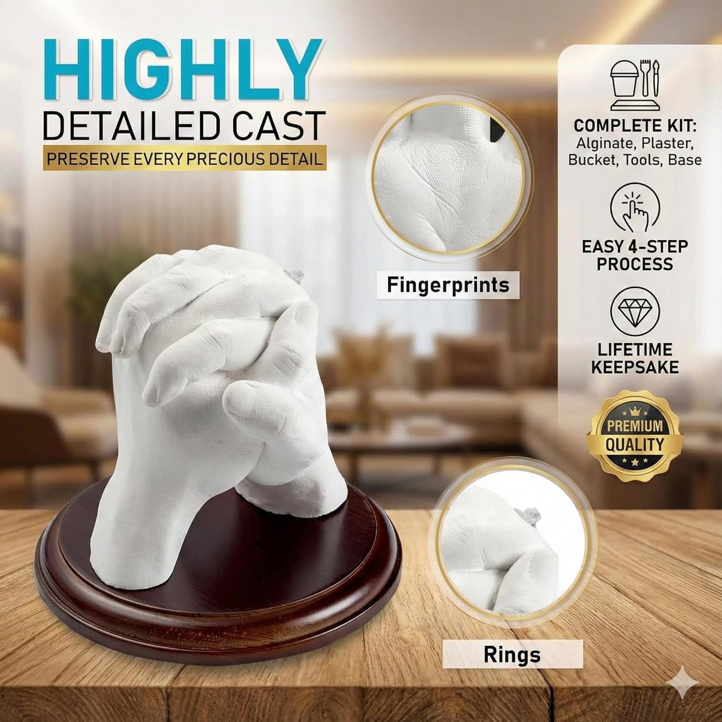 Hand Casting Kit for Couples & Families – DIY Keepsake Sculpture Kit